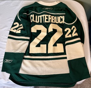 lot 133A image: Cal Clutterbuck Minnesota Wild Reebok NHL Authentic Hockey Jersey Size Medium