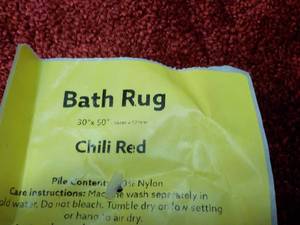 lot 35 image: Chili Red 30 x 50 Bath Rug...