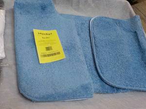 lot 38 image: 3 piece Basin Blue Rug Set...