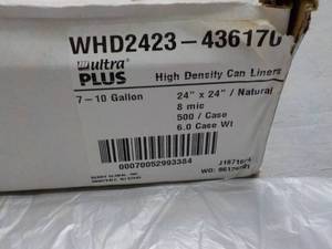 lot 76 image: Case of 500 Clear Can Liners 24 x 2...