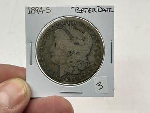 lot 3 image: 1894-S Morgan Silver Dollar