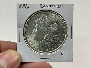 lot 9 image: 1886 Morgan Silver Dollar