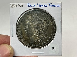 lot 14 image: 1887-S Morgan Silver Dollar
