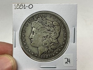 lot 24 image: 1881-O Morgan Silver Dollar
