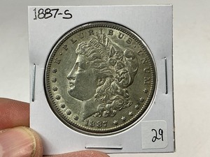 lot 29 image: 1887-S Morgan Silver Dollar