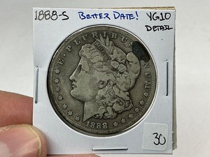 lot 30 image: 1888-S Morgan Silver Dollar