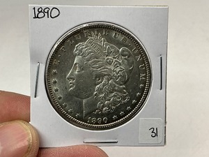 lot 31 image: 1890 Morgan Silver Dollar