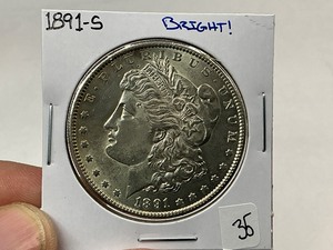 lot 35 image: 1891-S Morgan Silver Dollar