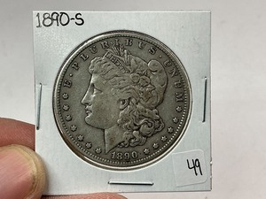 lot 49 image: 1890-S Morgan Silver Dollar