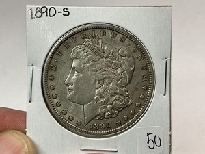 lot 50 image: 1890-S Morgan Silver Dollar