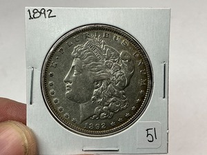 lot 51 image: 1892 Morgan Silver Dollar
