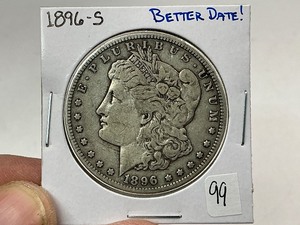 lot 99 image: 1896-S Morgan Silver Dollar