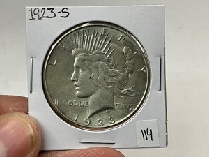 lot 114 image: 1923-S Morgan Silver Dollar