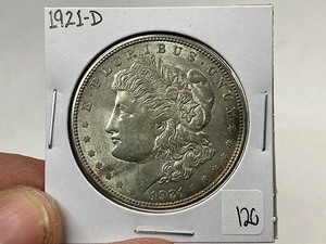 lot 120 image: 1921-D Morgan Silver Dollar