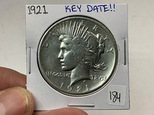 lot 184 image: 1921 Peace Silver Dollar