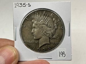lot 193 image: 1935-S Peace Silver Dollar