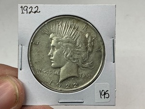 lot 195 image: 1922 Peace Silver Dollar