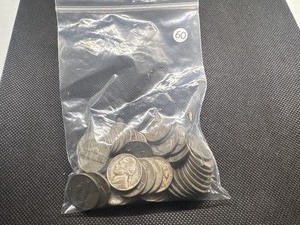 lot 60 image: Fifty WWII 35% Silver War Nickels - 2.8132 Oz. of Silver - Melt Value approx. $290.00