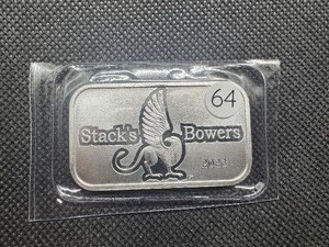 lot 64 image: 2022 One Ounce .999 Silver Stacks & Bowers Bar