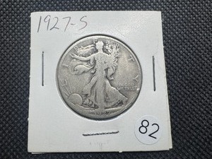 lot 82 image: Better Date 1927-S Walking Liberty Half Dollar