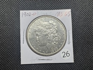 lot 26 image: 1902-O Morgan Silver Dollar Marked MS65 When Purchased