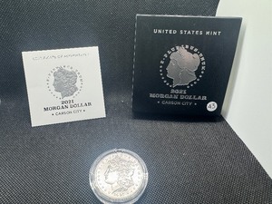 lot 43 image: Key Coin 2021-CC Privy Uncirculated Morgan Silver Dollar in Original Mint Box with COA