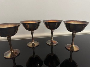 lot 41 image: Set of Four Vintage Silver-Plated Champagne or Sherbet Goblets