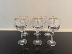 lot 48 image: Vintage Crystal Wine Glasses (Qty 6)
