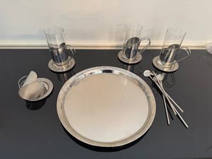 lot 62 image: Vintage 1970s Danish Steal House Irish Coffee Set