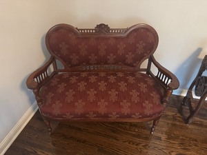lot 7 image: Victorian Eastlake Settee Parlor Sofa or Loveseat - Late 19th Century