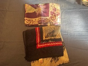 lot 84 image: Anne Klein Scarves - Purple Silk, Blue Wool (never warn)