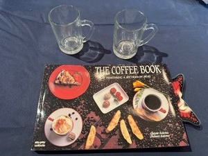 lot 95 image: The Coffee Book with Two Glass Espresso Cups