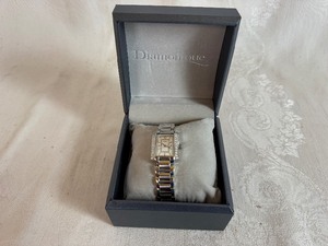 lot 135 image: DMQ Diamonique CZ Siler Tone Quartz Watch