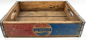 Pepsi-Cola Vintage Wood Crate Pair - Outer Pepsi Crate & RET. TO MFG.