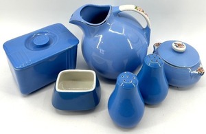 lot 35 image: Vintage Variety of Hall China Rose Pattern - Made in USA - including Refrigerator Dish