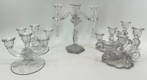lot 158 image: Vintage Variety of Cambridge Glass Vintage Crystal Candelabras