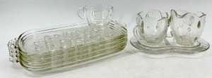 lot 191 image: Vintage Hazel Atlas Teardrop Snack Plates and More