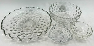 lot 212 image: Vintage Fostoria Glass Diamond Cut Crystal Bowls
