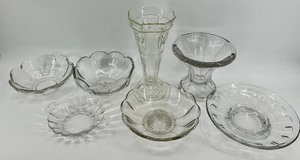 lot 215 image: Assorted Vintage Crystal Glass including a Punch Bowl Base and Vase