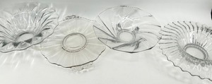 lot 225 image: Vintage Assortment of Glass including Heisey Bowl - Scalloped Edge - Radial Pattern - QTY 4