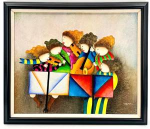 lot 1 image: Original Joyce Roybal Framed Painting - 27 x 23 in