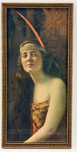 lot 11 image: Tacinca Indian Maiden Lithograph - Framed Vintage Artwork