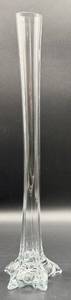 lot 16 image: Eiffel Tower - Wedding Glass Vase - Tall Clear Cylindrical Body & Four-Lobed Footed Base 20