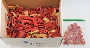 lot 26 image: American Bricks Vintage Wood Blocks 1940s