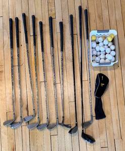 lot 27 image: Golden Bear Tour Pro Ultralight Steel Golf Club Set - Irons 5-9, PW, Putter, Driver, Balls and More