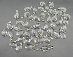 lot 170 image: Vintage Crystal Teardrop Tension Lamp Prism Pendants for Pendant Lamp