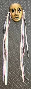 lot 177 image: Vintage Bronze Venetian Theater Mask & Pastel Ribbon Ties