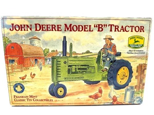 lot 188 image: John Deere Model B Tractor Tin Collectible - Franklin Mint