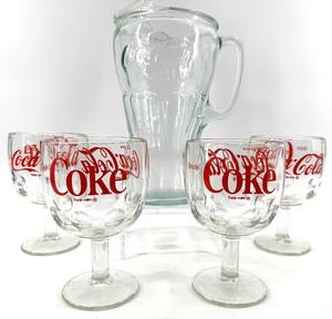 lot 207 image: Coca-Cola Glassware Set - Pitcher & 4 Coke Glasses