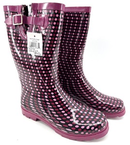 lot 215 image: Western Chief Trail Dots Rain Boots - Pink - Womens 9W